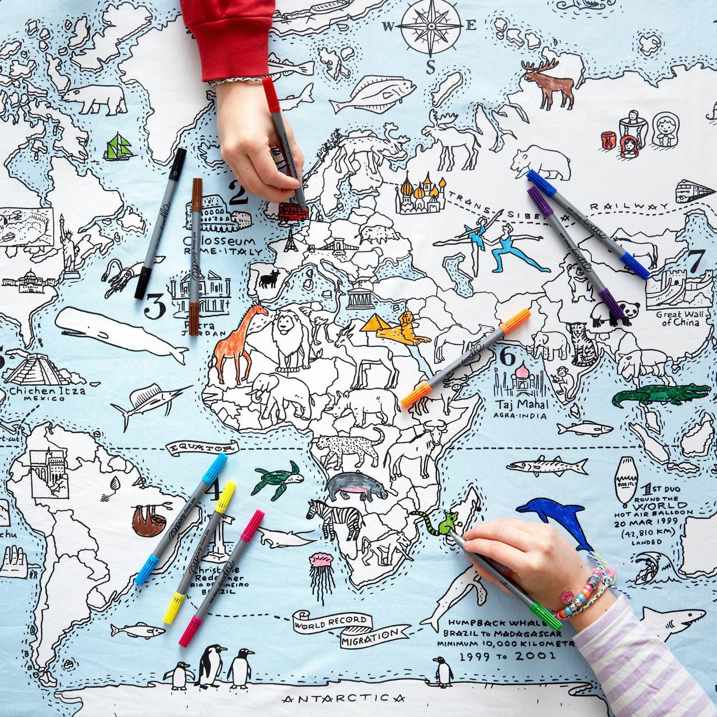 eatsleepdoodle - World Map Tablecloth