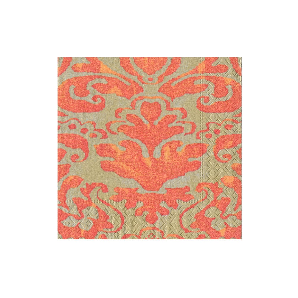 Caspari Palazzo Coral Cocktail Napkins, Set of 20