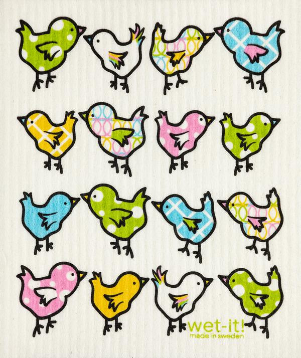 Wet it Spring Chix Swedish Dishcloth
