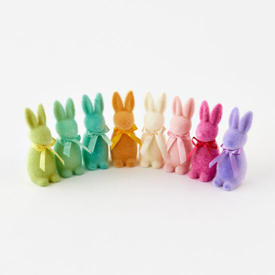Flocked Pastel Button Nose Bunny - 6"