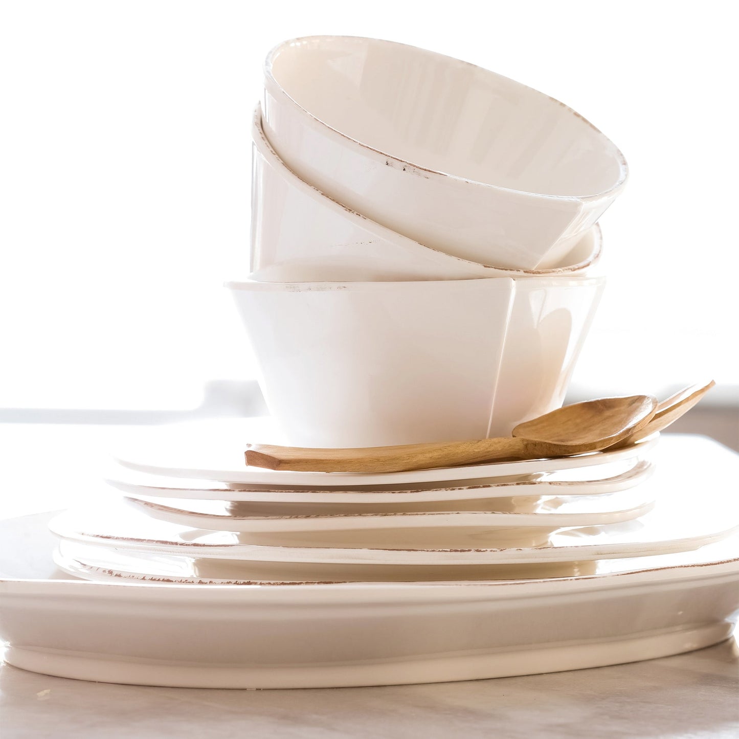 Vietri Melamine Lastra White Stacking Cereal Bowl