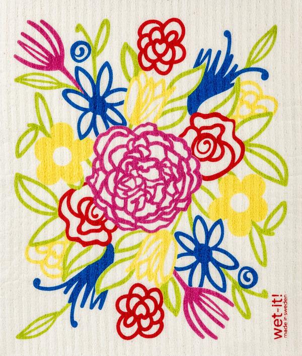 Wet it Flowers Swedish Dishcloth