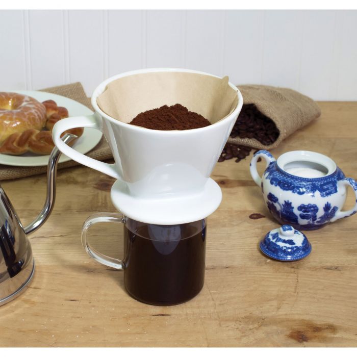 Fino Porcelain Coffee Filter Cone, 4 Cup