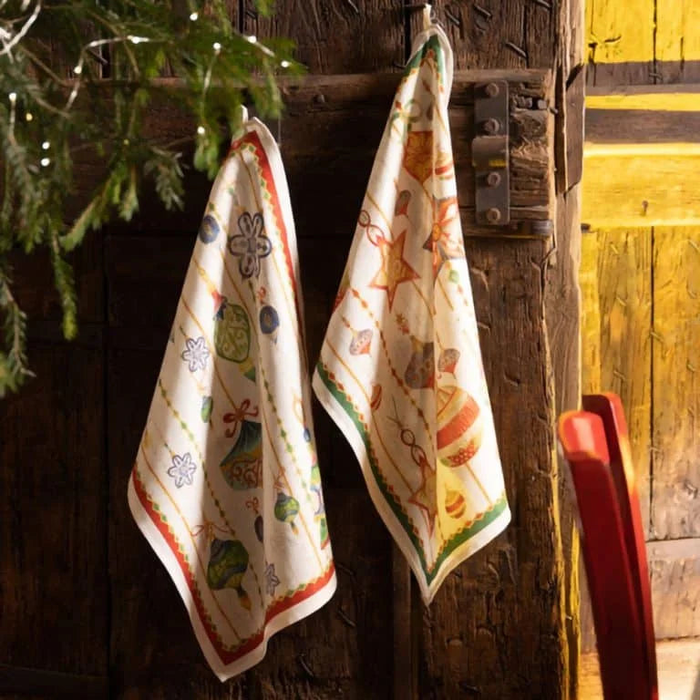 Tessitura Toscana Telerie - Stardust Rosso Kitchen Towel