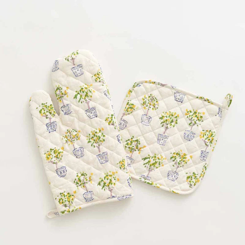 Pomegranate Lemon Topiary Oven Mitt Sets