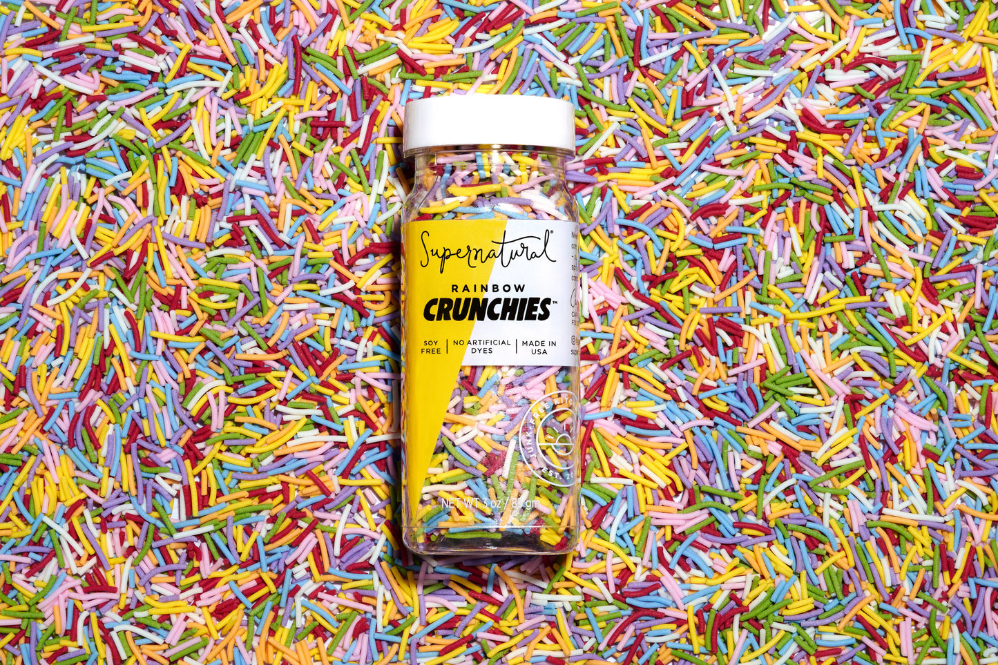 Supernatural Dye-Free Rainbow Crunchies Sprinkles