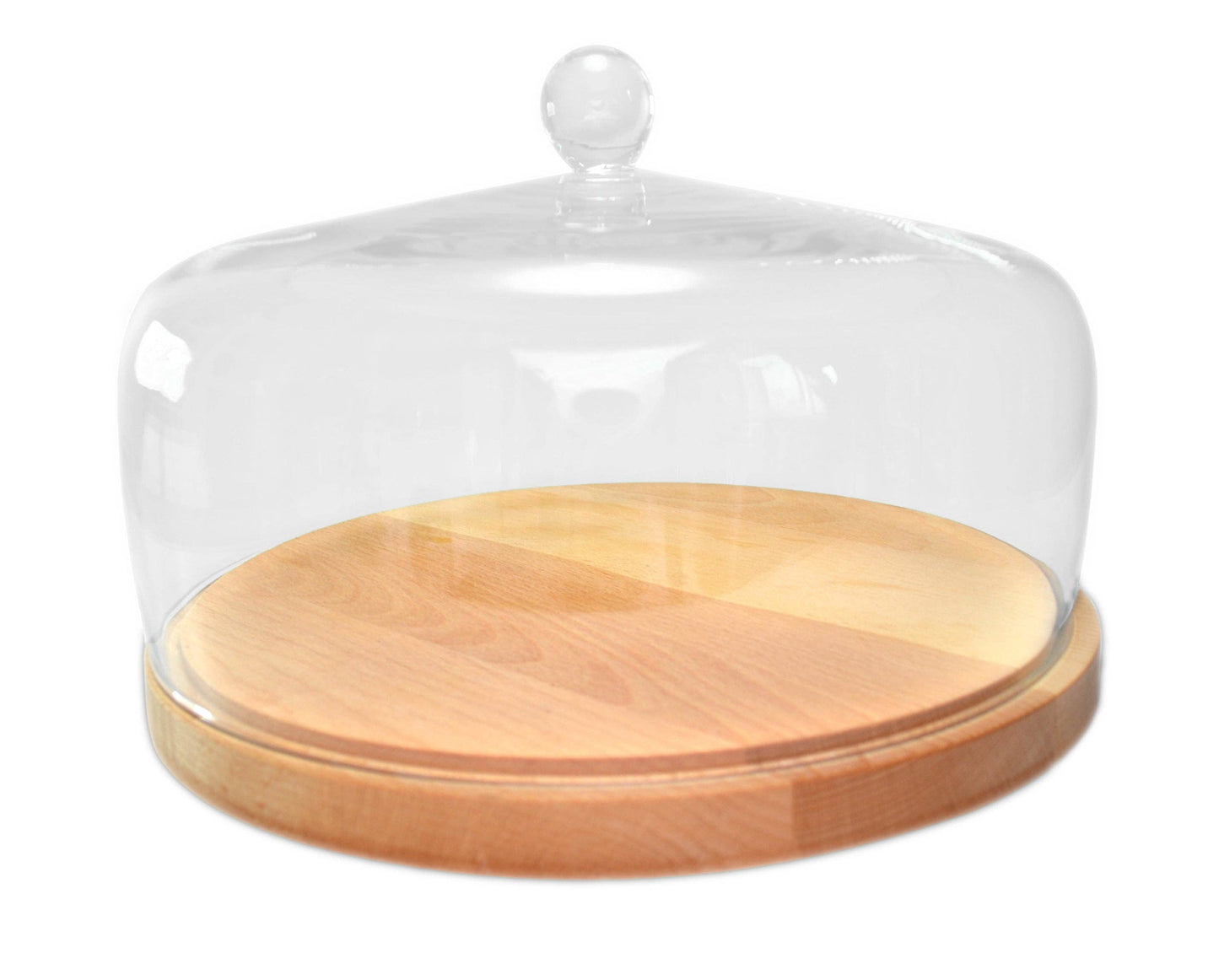 Barski Cake Dome with Wood Plate, 12.2"D