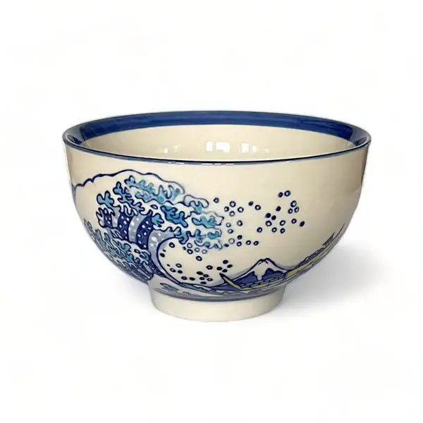 Urban Tokyo Great Wave Porcelain Rice Bowl, 4.5”