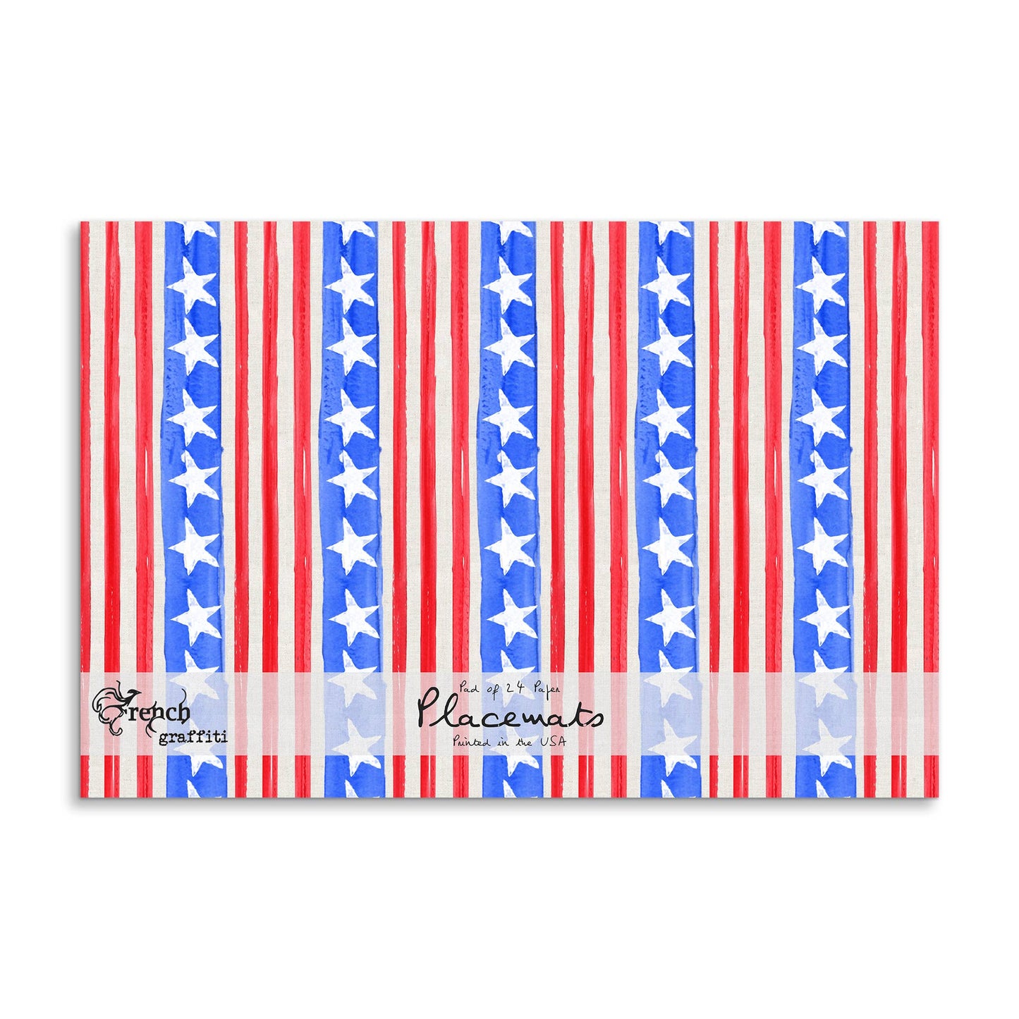 French Graffiti Stars & Stripes Paper Placemats