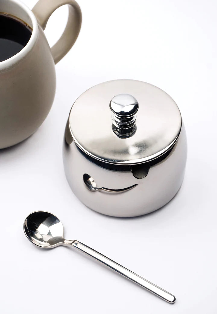 Stainless Steel Sugar Bowl with Spoon