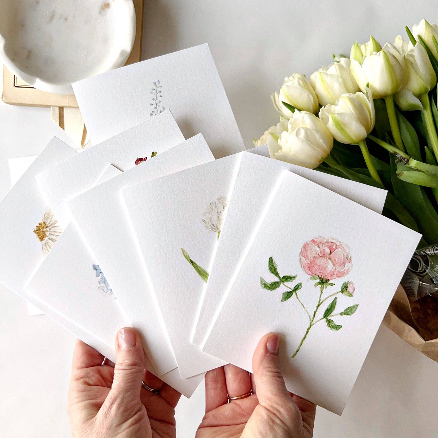 emily lex studio Assorted Garden Flowers Notecard Set
