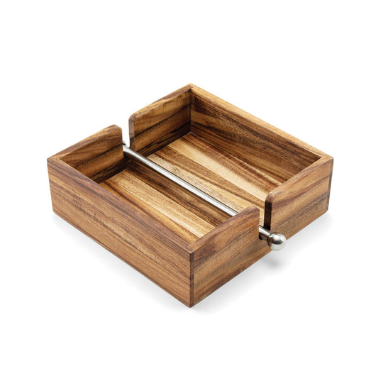 Gourmet Acacia Wood Napkin Holder, 7" x 7"