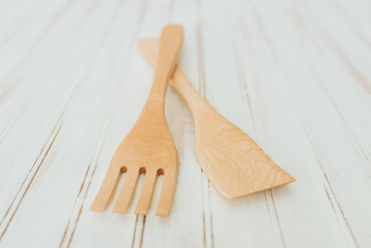 Sugar Maple Salad Servers/Oil Finish, 14”