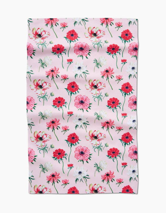 Geometry - Anemone Garden Flowers Tea Towel