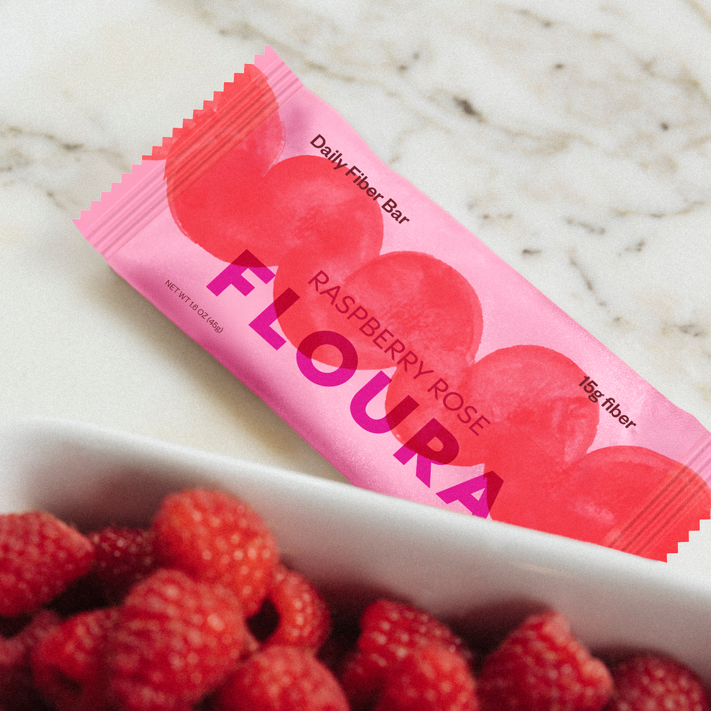 Floura & Co Raspberry Rose Fiber Snack Bar