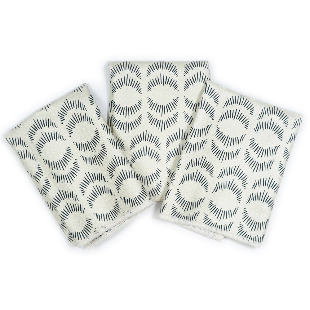 Once Again Home Mighty Mini Reversible Towel - Jen Owens Fabrique Majolica Blue, Set of 3