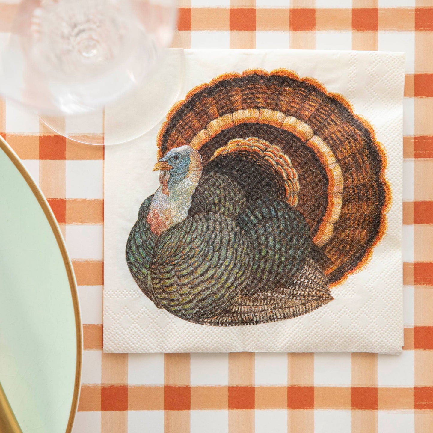 Hester & Cook Heritage Turkey Cocktail Napkin, Pack of 20