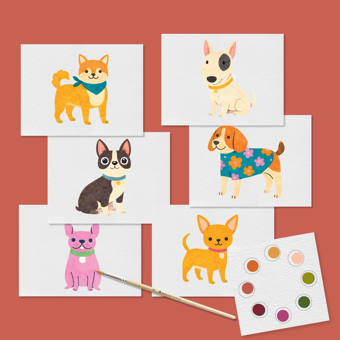 Petite Artisan Super Pups Watercolor Postcard Kit