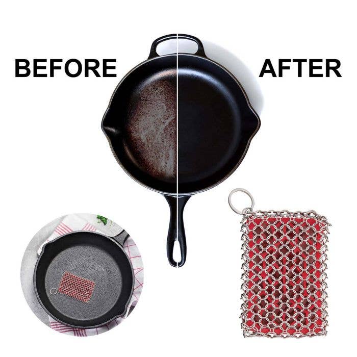 HIC - Harold Import Co. - Chainmail Cast Iron Scrubber with Silicone Core