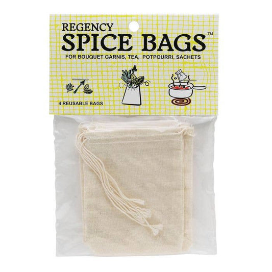 Regency Spice Drawstring Bags for Cooking & Tea, Set of 4