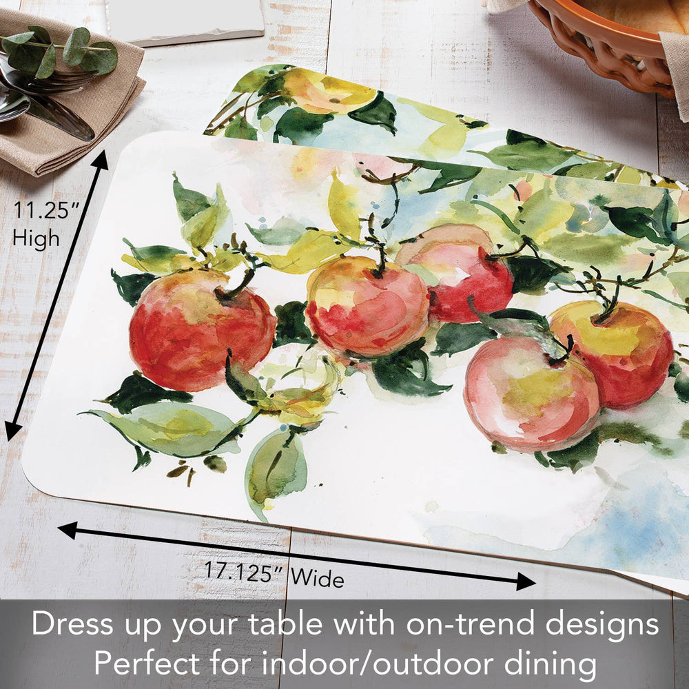 Watercolor Fruit Reversible Rectangular Plastic Placemat