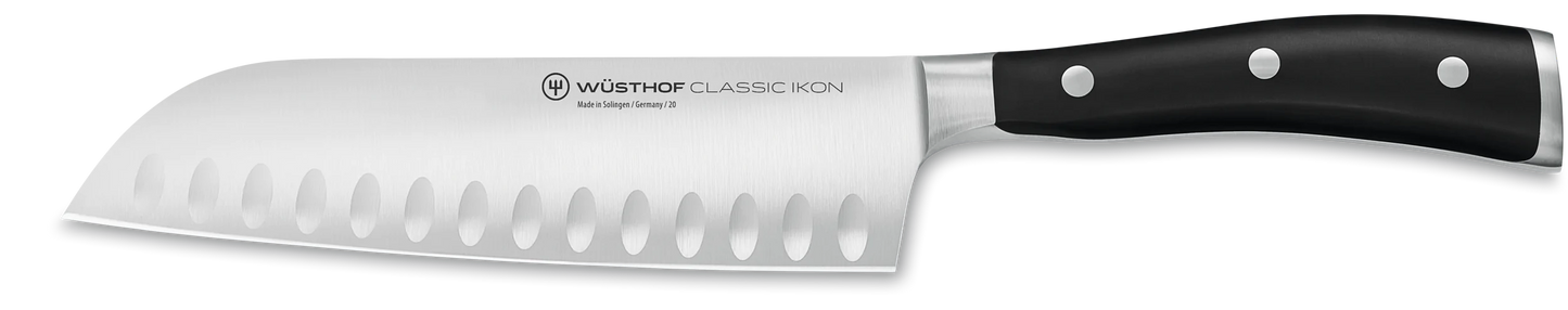 Wüsthof Classic Ikon Santoku Knife Hollow Edge - 7"