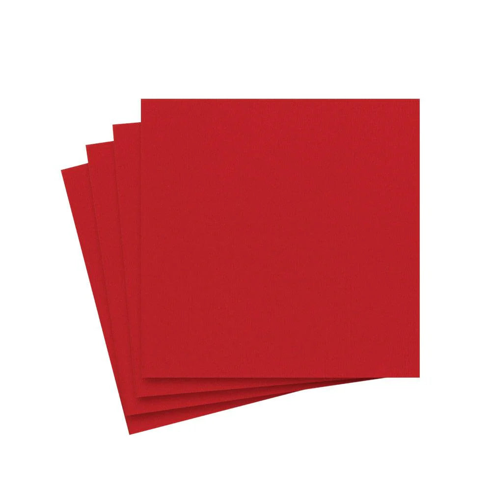Caspari Solid Red Cocktail Napkins, Set of 15