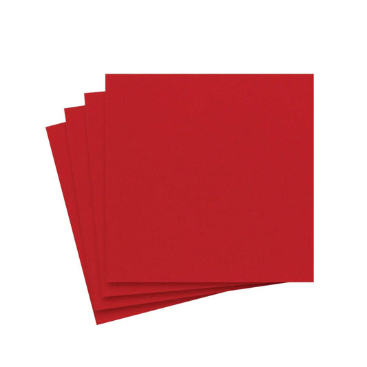 Caspari Solid Red Cocktail Napkins, Set of 15