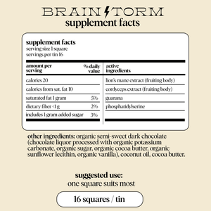 Alice Mushrooms Brainstorm Mushroom Chocolate for Focus