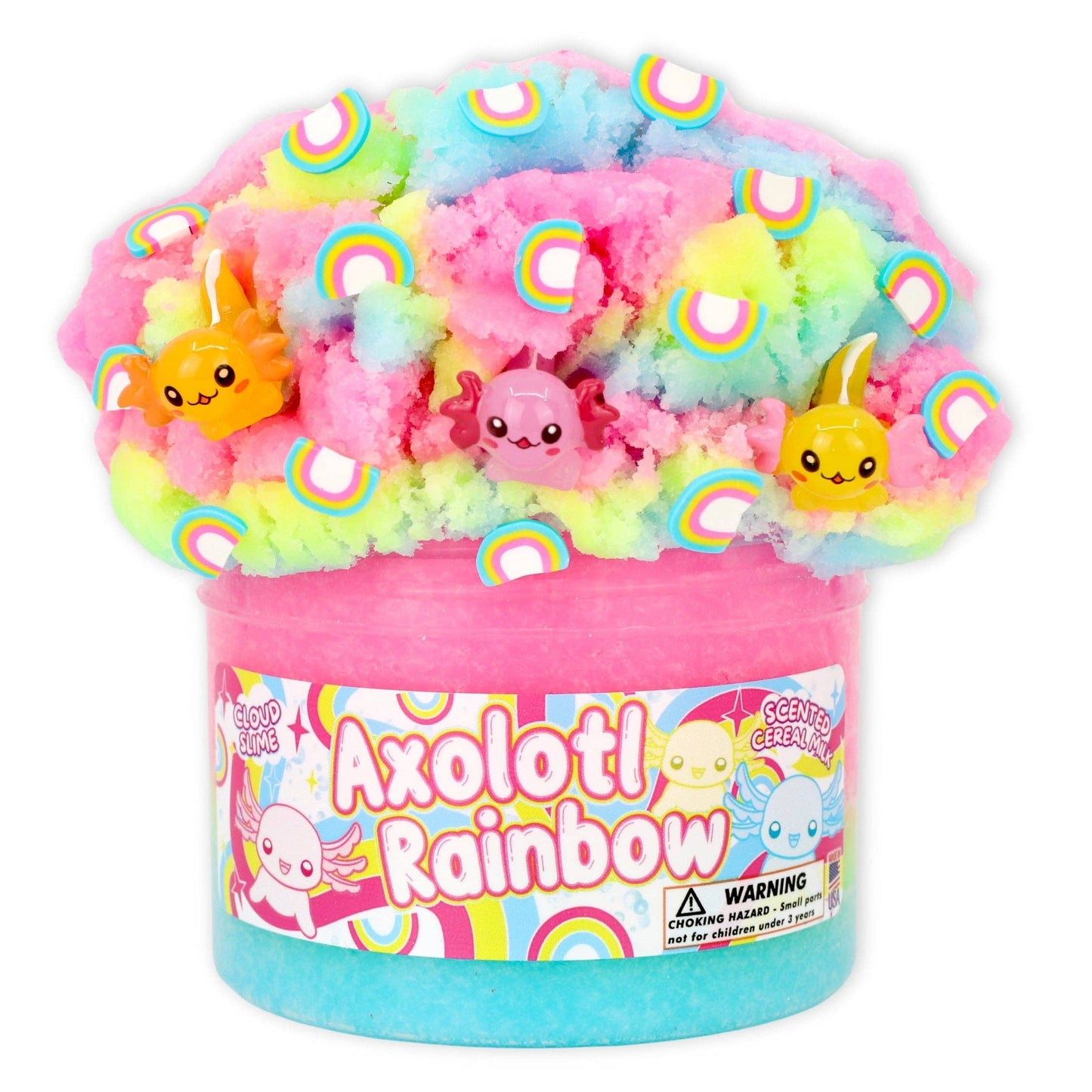 Dope Slimes Axolotl Rainbow, Cloud Textured Slime