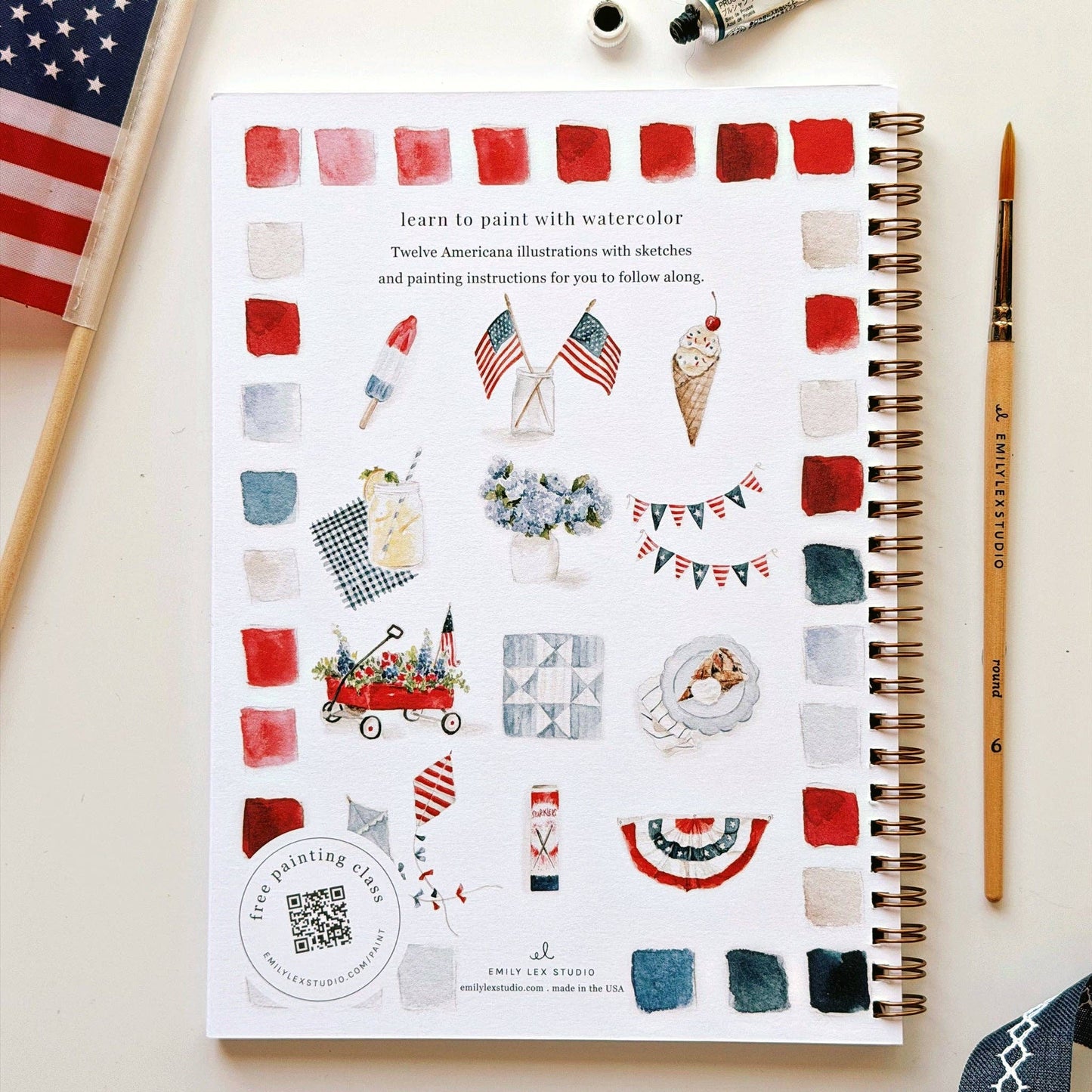 emily lex studio Americana Watercolor Workbook