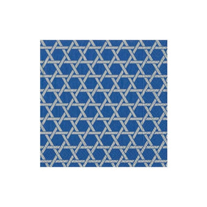 Caspari Star Lattice Blue/Silver Cocktail Napkins, Set of 20