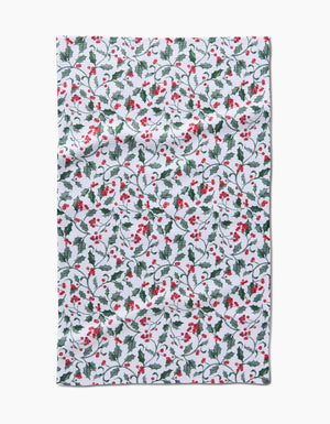 Geometry - Christmas Holly Tea Towel