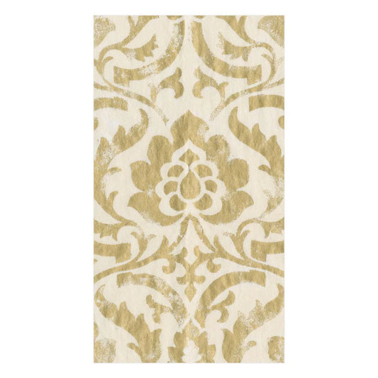Caspari Baroque Ivory Guest Towel Napkins, Set of 15