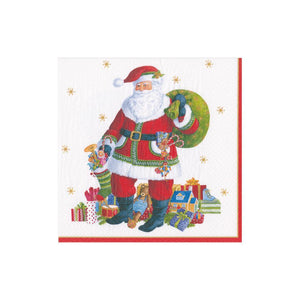 Caspari Santa Claus Lane Cocktail Napkins, Set of 20