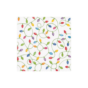 Caspari Christmas Lights Cocktail Napkins, Set of 20