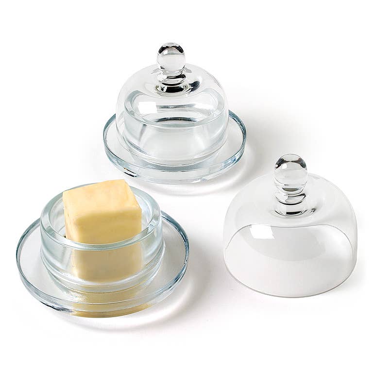 Small Butterdish W/Dome, 3"