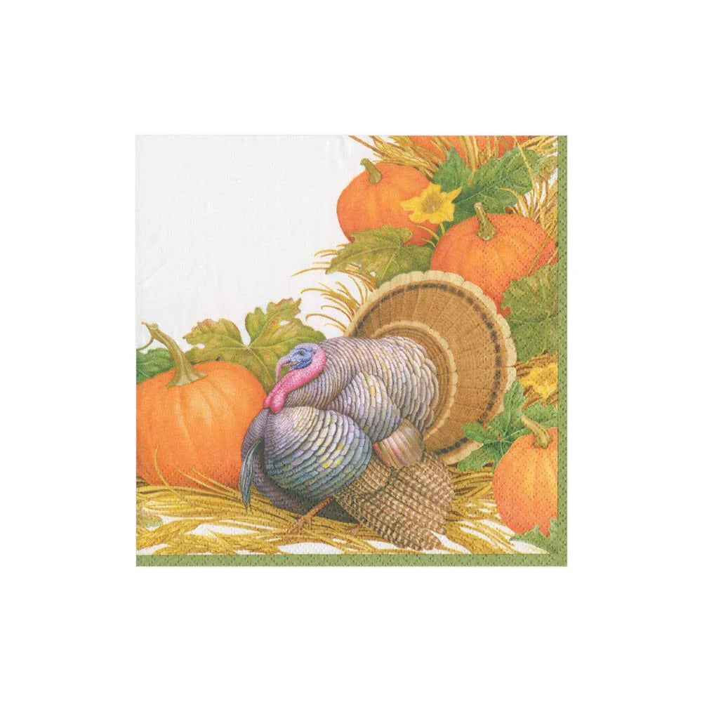 Caspari Thanksgiving Harvest Luncheon Napkins, Set of 20