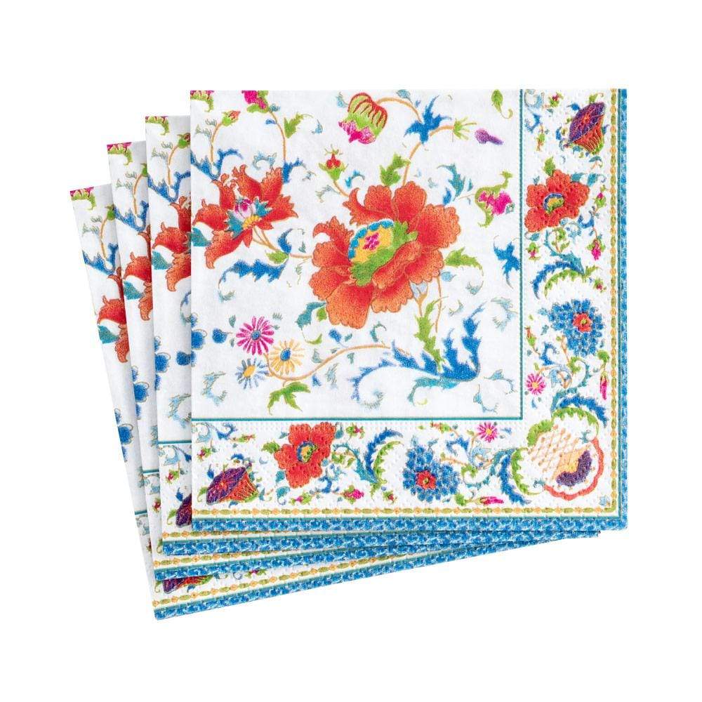 Caspari Chinese White Cocktail Napkins, Set of 20