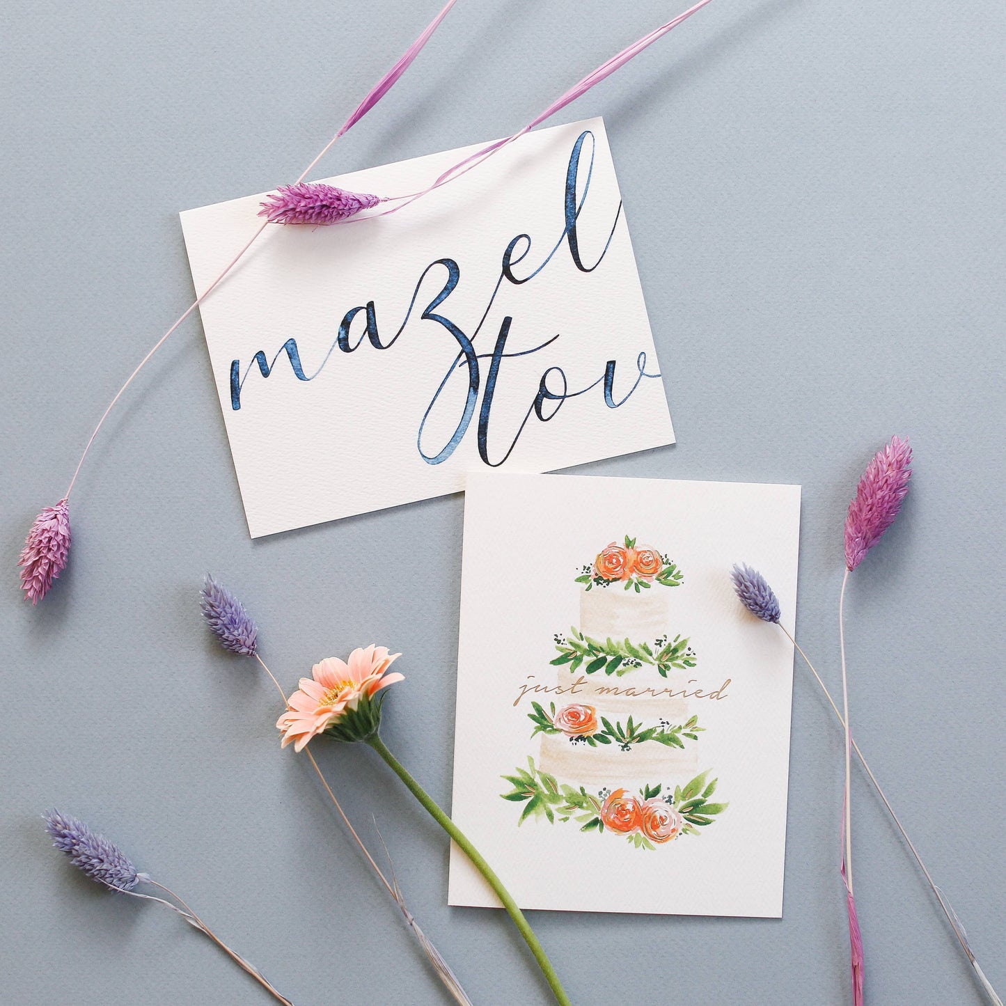 Abigail Jayne Design - Just Married Cake Greeting Card | Wedding Card