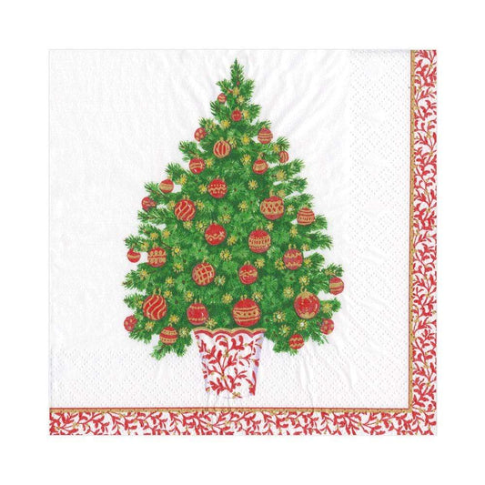 Caspari Decorated Tree Cocktail Napkins, Set of 20