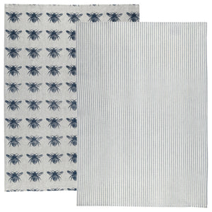 Raine & Humble - Prussian Blue Honey Bee Tea Towel Pack