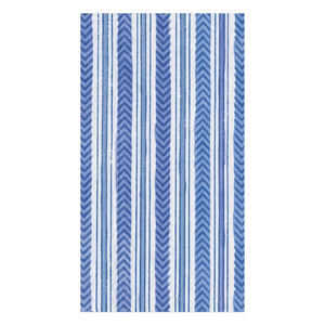 Caspari Carmen Stripe Blue Guest Towel Napkins, Set of 15