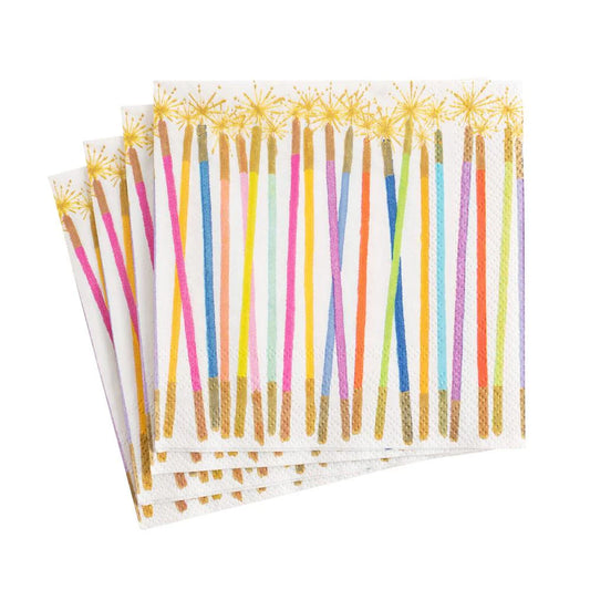 Caspari Candles Cocktail Napkins, Set of 20