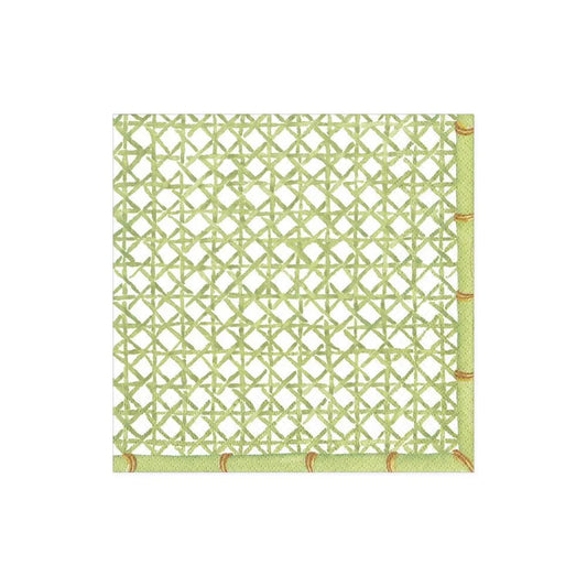 Caspari Green Trellis Cocktail Napkins, Set of 20