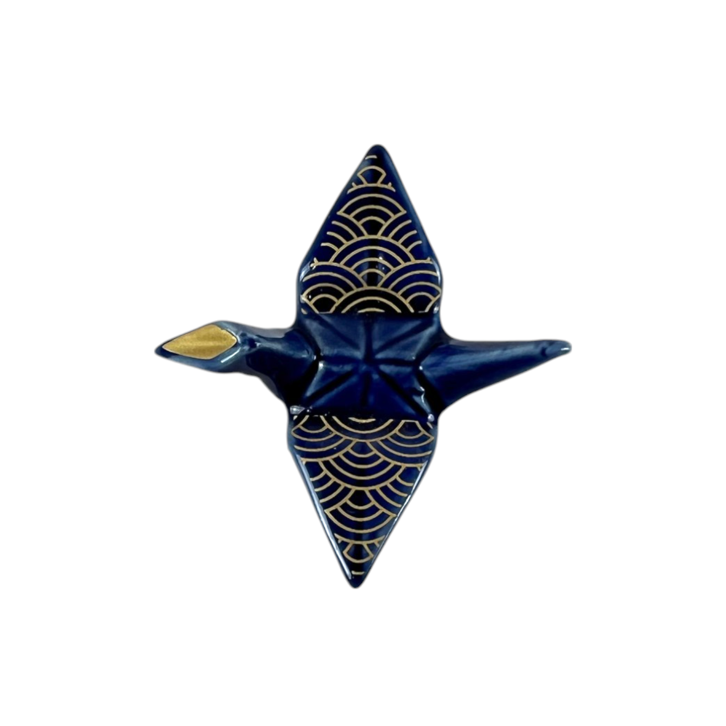 Urban Tokyo Origami Crane Porcelain Chopsticks Rest, Navy Blue