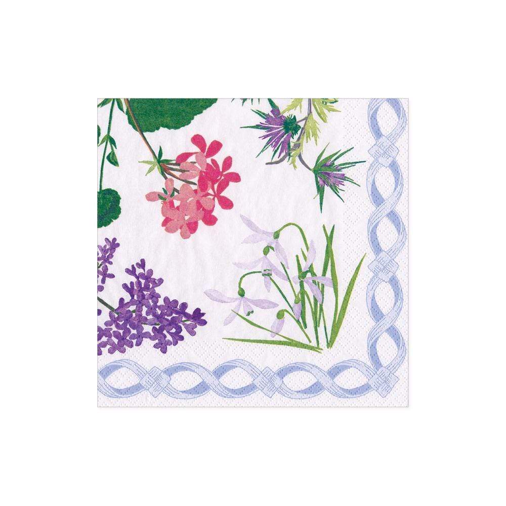 Caspari Mary Delany Flower Mosaic Cocktail Napkins, Set of 20