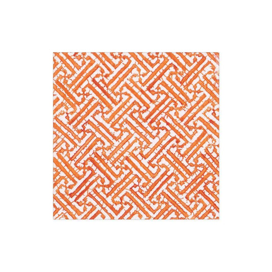 Caspari Fretwork Orange Cocktail Napkins, Set of 20