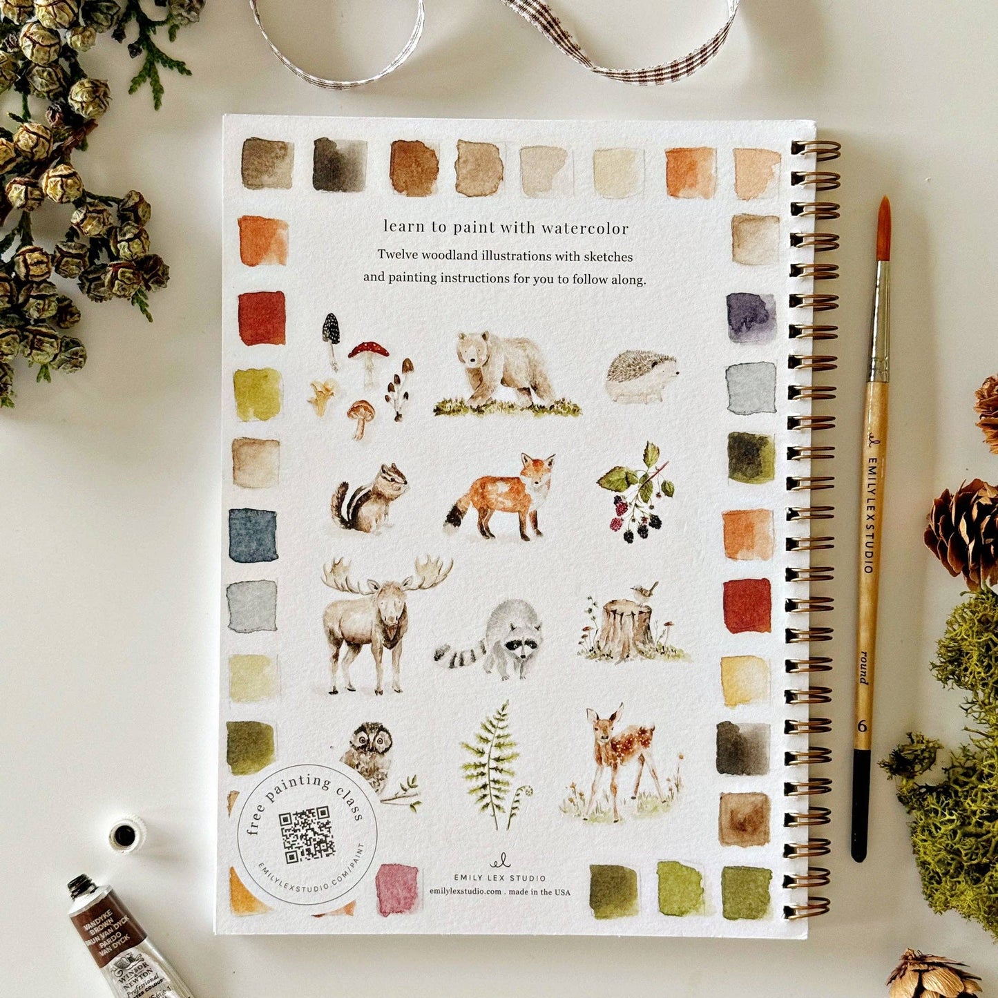 emily lex studio Woodland Watercolor Workbook