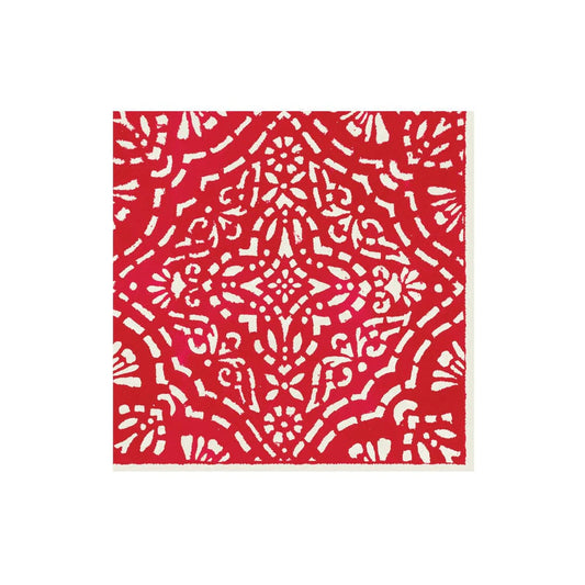 Caspari Annika Red Cocktail Napkins, Set of 20